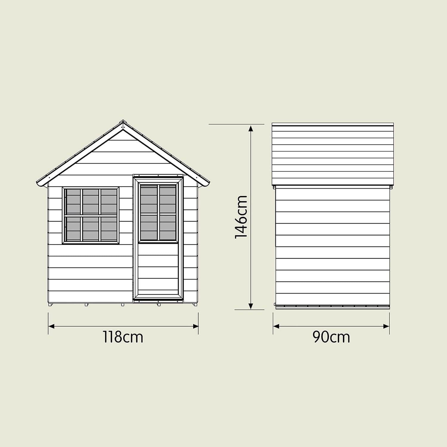 Wooden Kids Playhouse Outdoor Garden Wendy House w Veranda Floor Roof