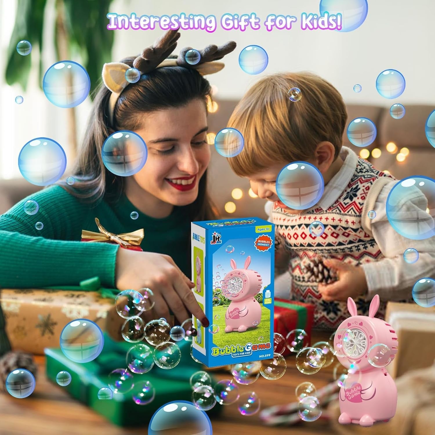 Bunny Bubble Machine 8000 Bubbles Pink Easter Toy