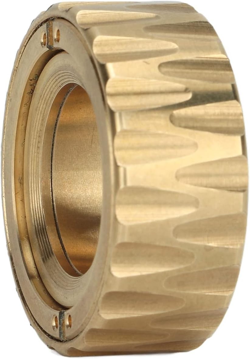 Gold Ratchet Ring Fidget Metal Rotating Slider Stress Relief ADHD