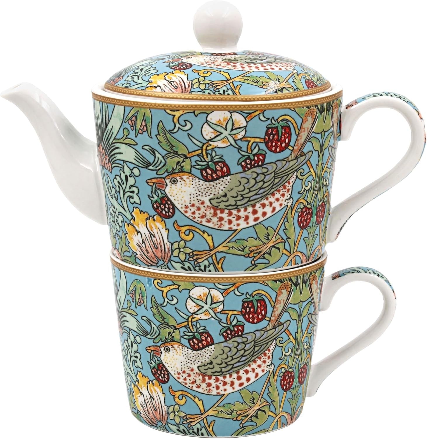 Tea for One Fine China Teapot Cup Set 400ml Floral Tea Gift Set