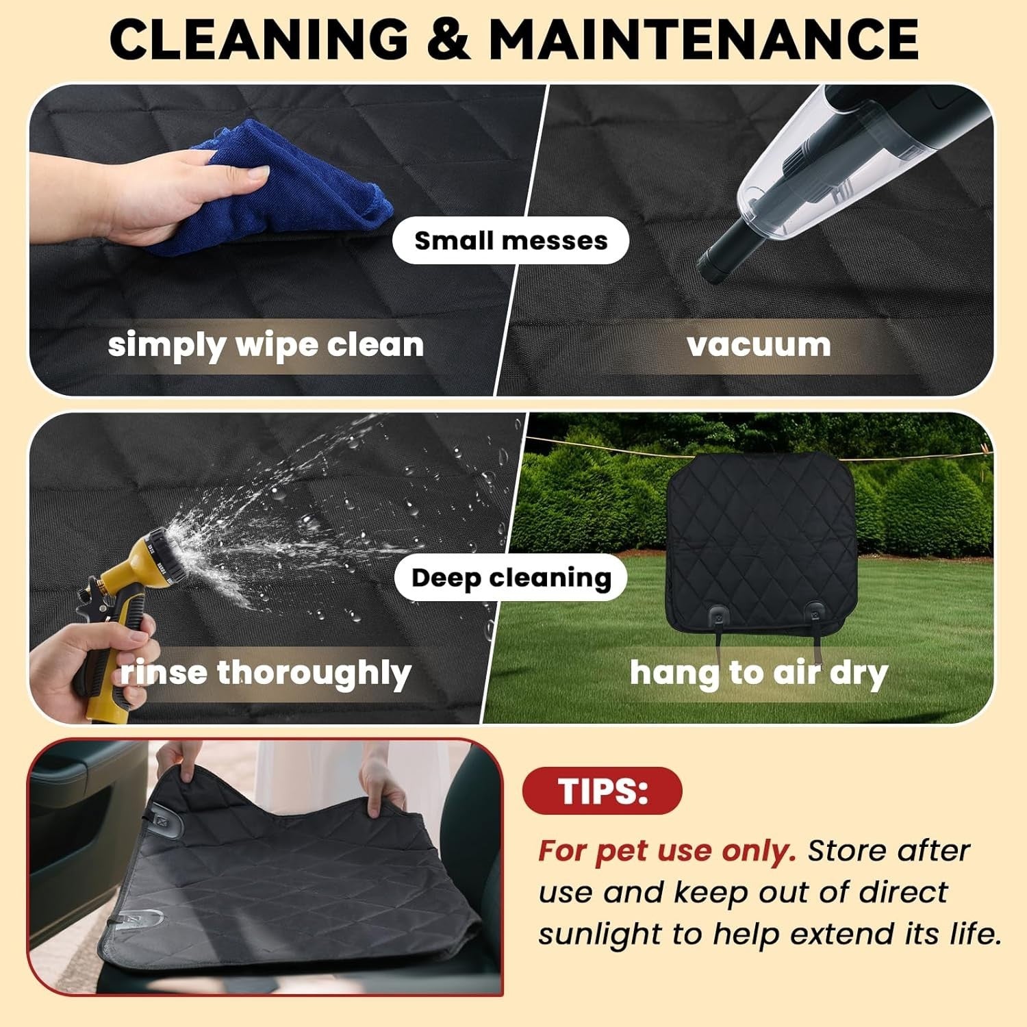 Front Dog Car Seat Cover Bucket Seat Protector Non Slip Waterproof