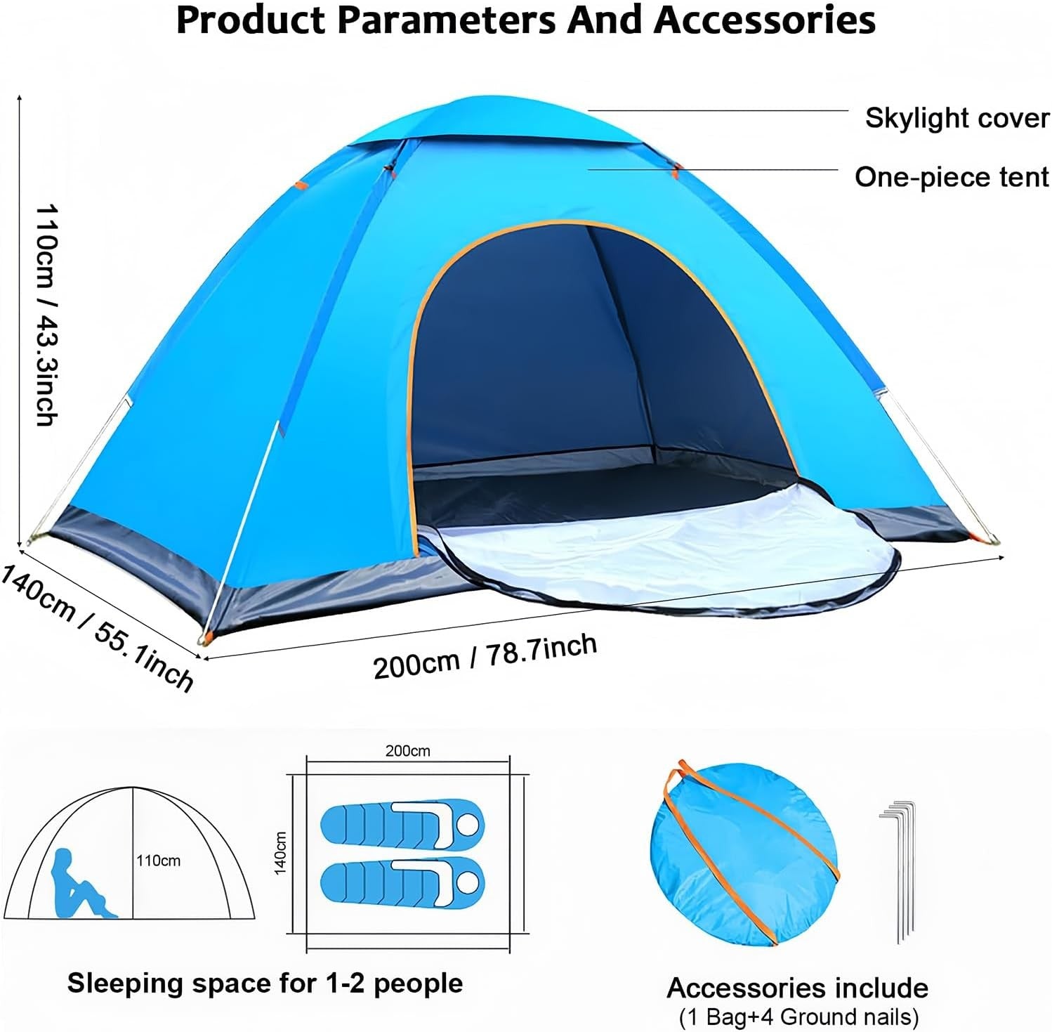 Pop Up Camping Tent UV50+ Lightweight Instant Beach Shelter
