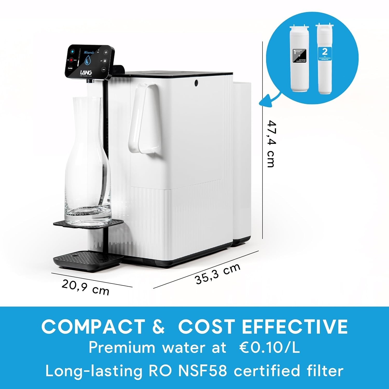 Countertop RO Water Filter Hot Water UV Alkaline Mineral System