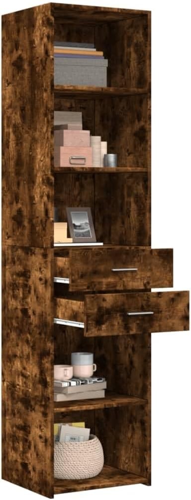 Modern Smoked Oak Storage Cabinet 45x42.5x185cm – Stylish & Durable