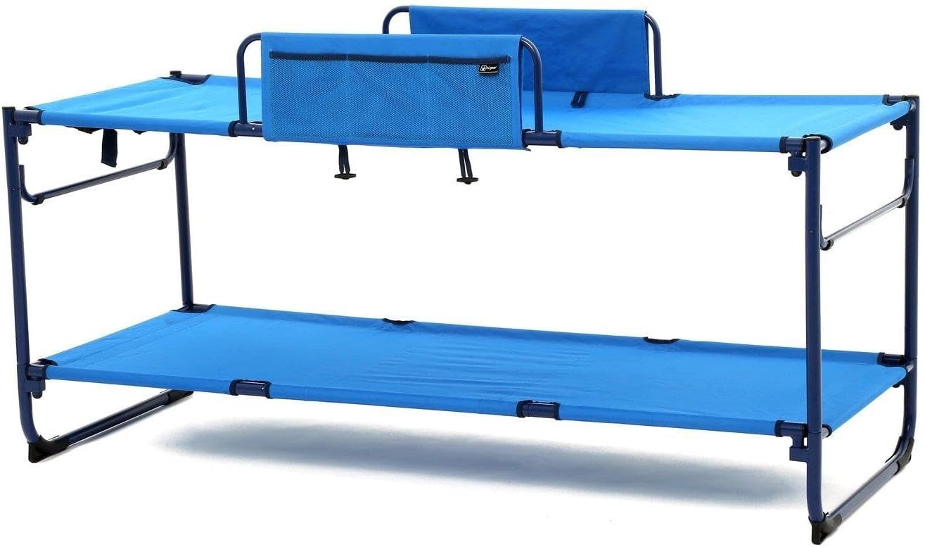 Folding Bunk Bed Camping Cot Set 2 Person Portable Steel Frame w/ Bag