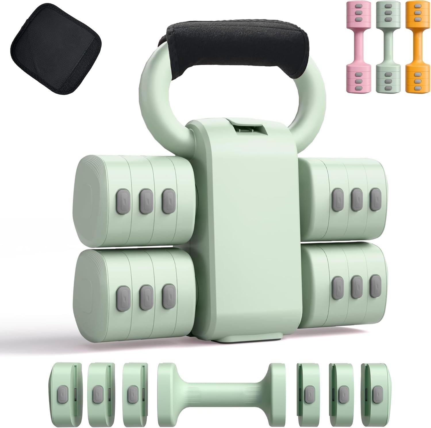 2-in-1 Adjustable Dumbbells for Women 4 Levels Non-Slip Home Gym