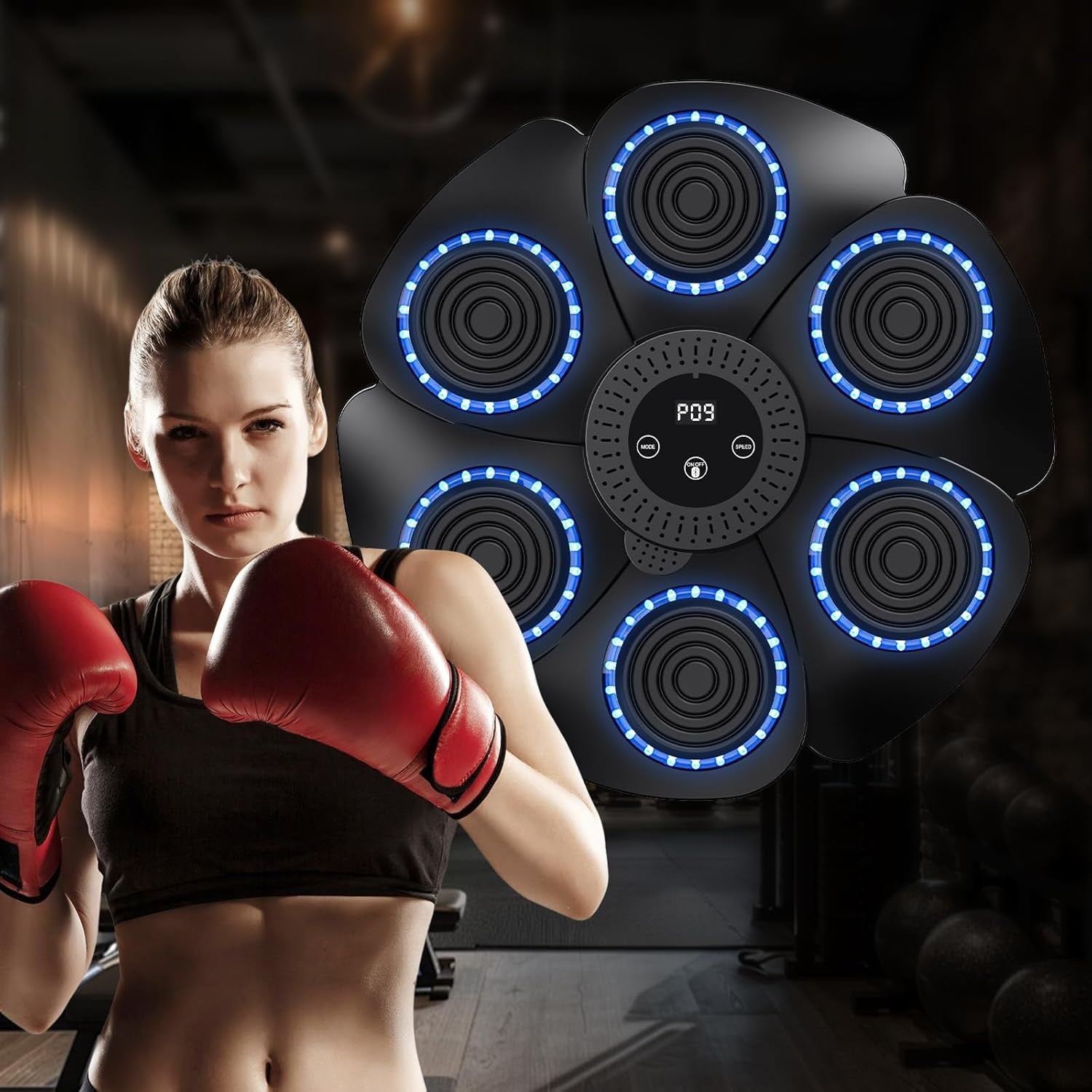 Music Boxing Machine LED Punch Pad Bluetooth Mounted Home