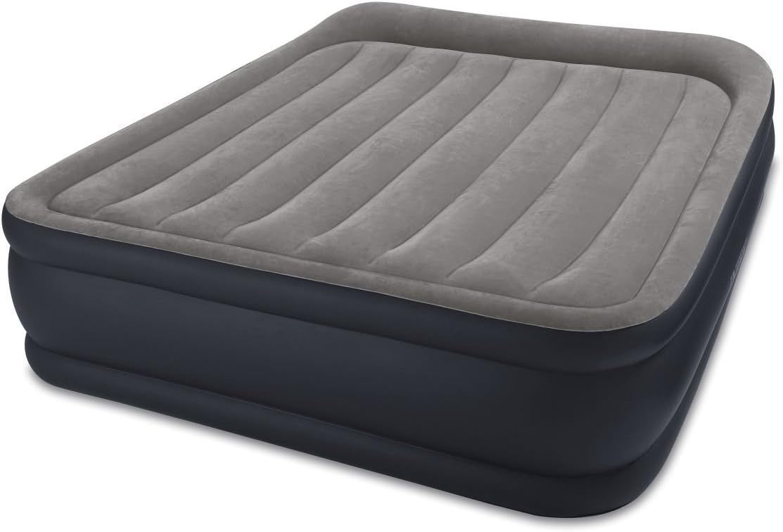 Queen Inflatable Air Bed Built-In Pump Pillow Rest Raised Mattress
