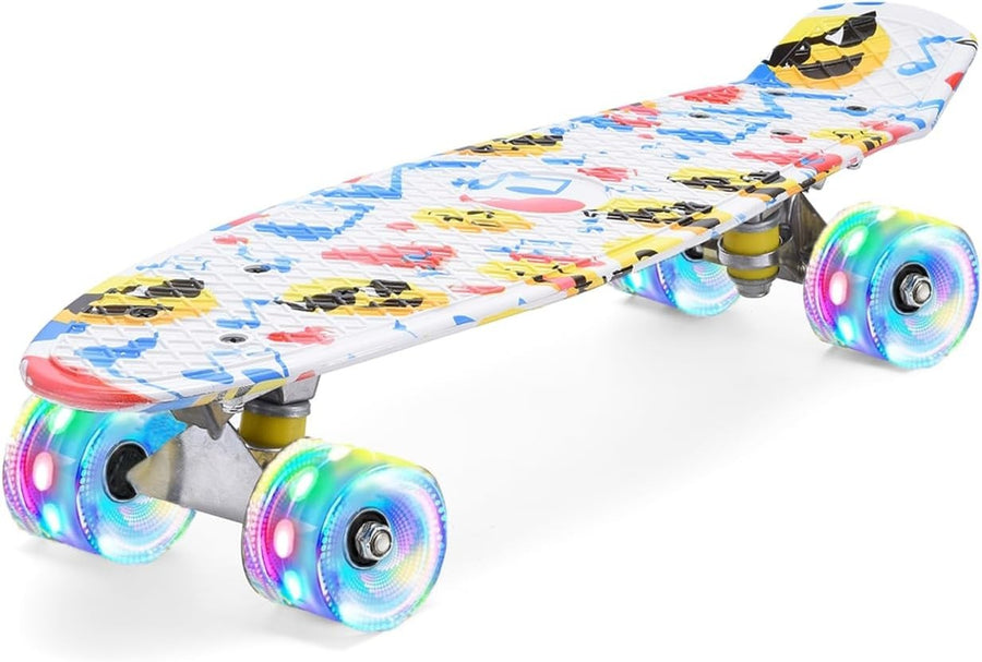 22" Kids Cruiser Skateboard LED Wheels Complete Beginner Skateboard