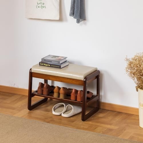 Modern Grey Entryway Shoe Bench with Flip-Top Storage & Cushioned Seat