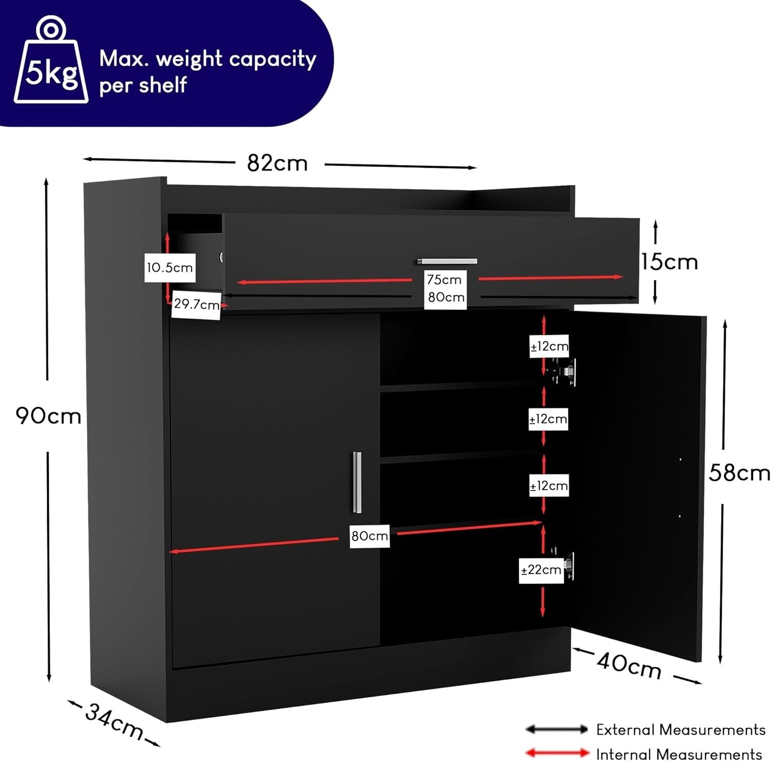 Modern Shoe Cabinet with Drawer & Doors, Compact Durable Storage Unit