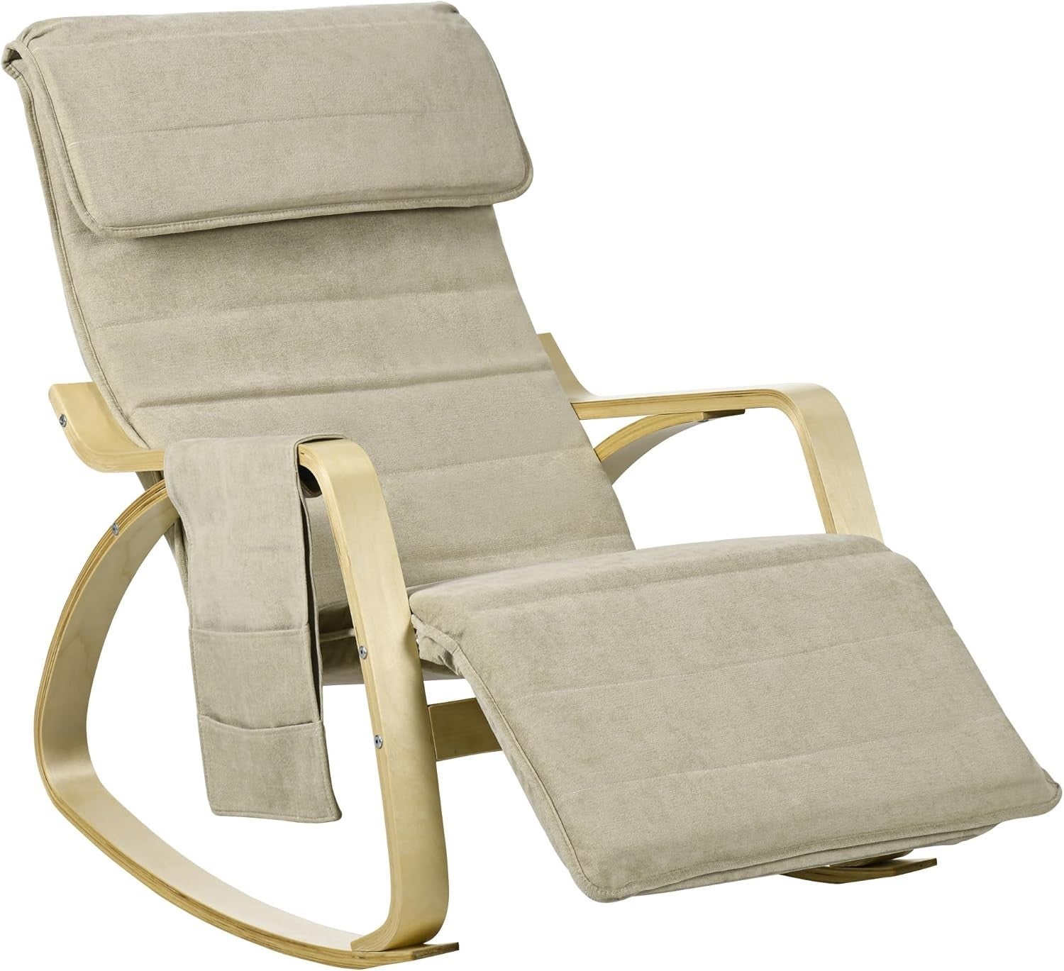 Rocking Recliner Lounge Chair w/ Footrest Pillow Side Pocket | Home Relax Seat