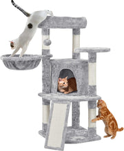 Cat Tree 107cm Climbing Tower With Scratching Posts Condo Basket for Indoor Cats