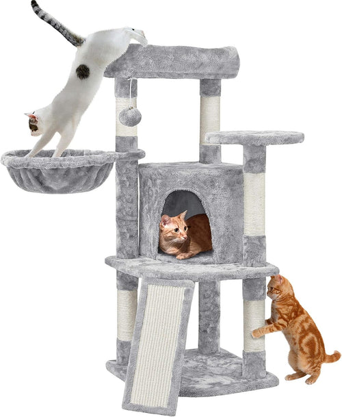 Cat Tree 107cm Climbing Tower With Scratching Posts Condo Basket for Indoor Cats