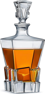 Premium Square Whiskey Decanter 820g Glass 29oz Liquor Bottle with Stopper