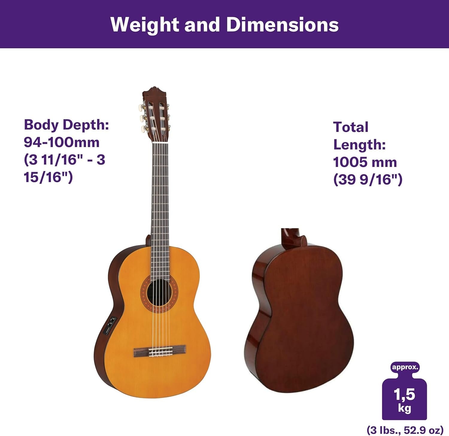 Electro Classical Guitar Built In Pickup Spruce Top Natural