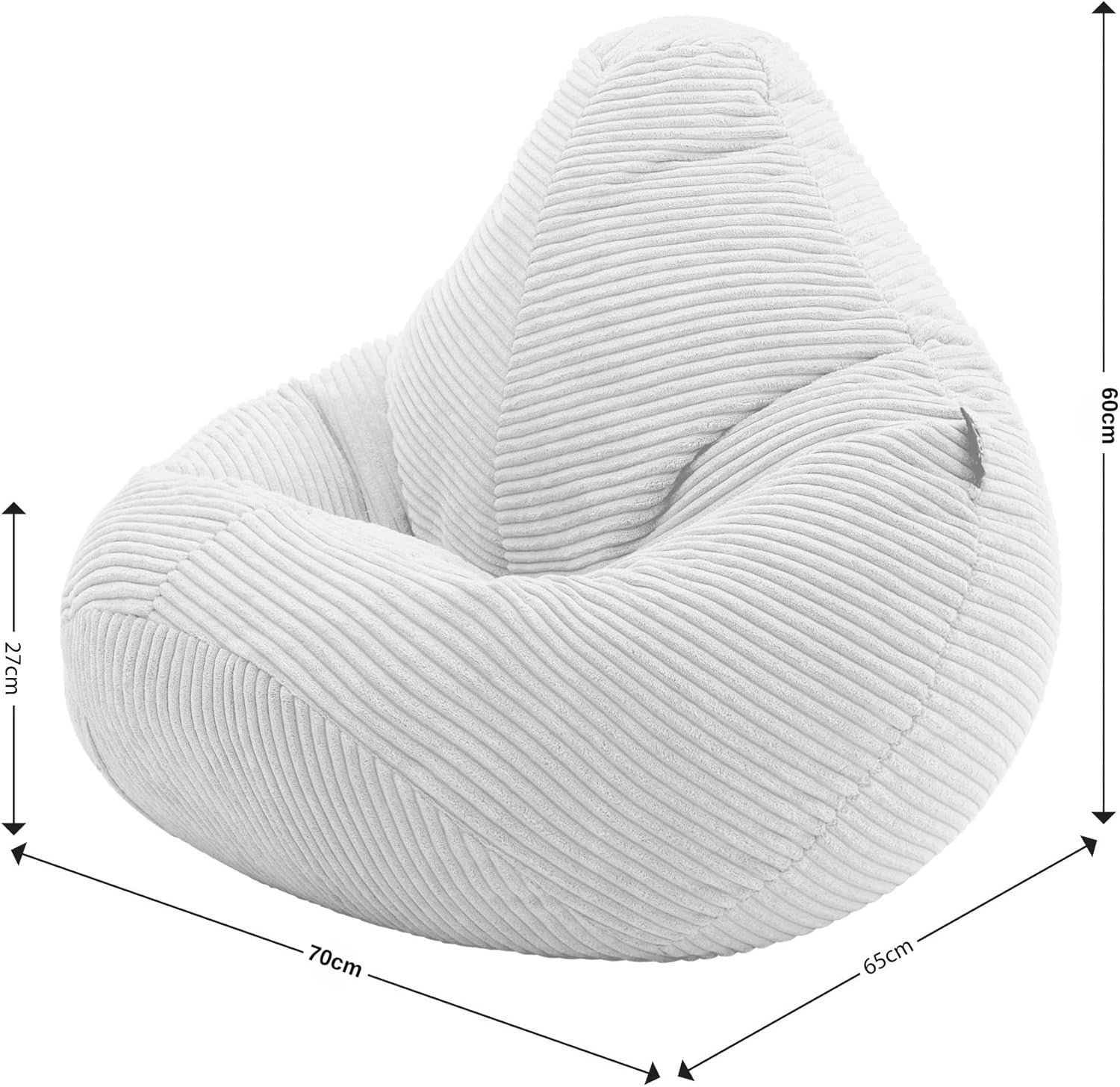 Grey Kids Bean Bag Chairs 2 Pack Soft Corduroy Lounge Chairs for Reading Gaming