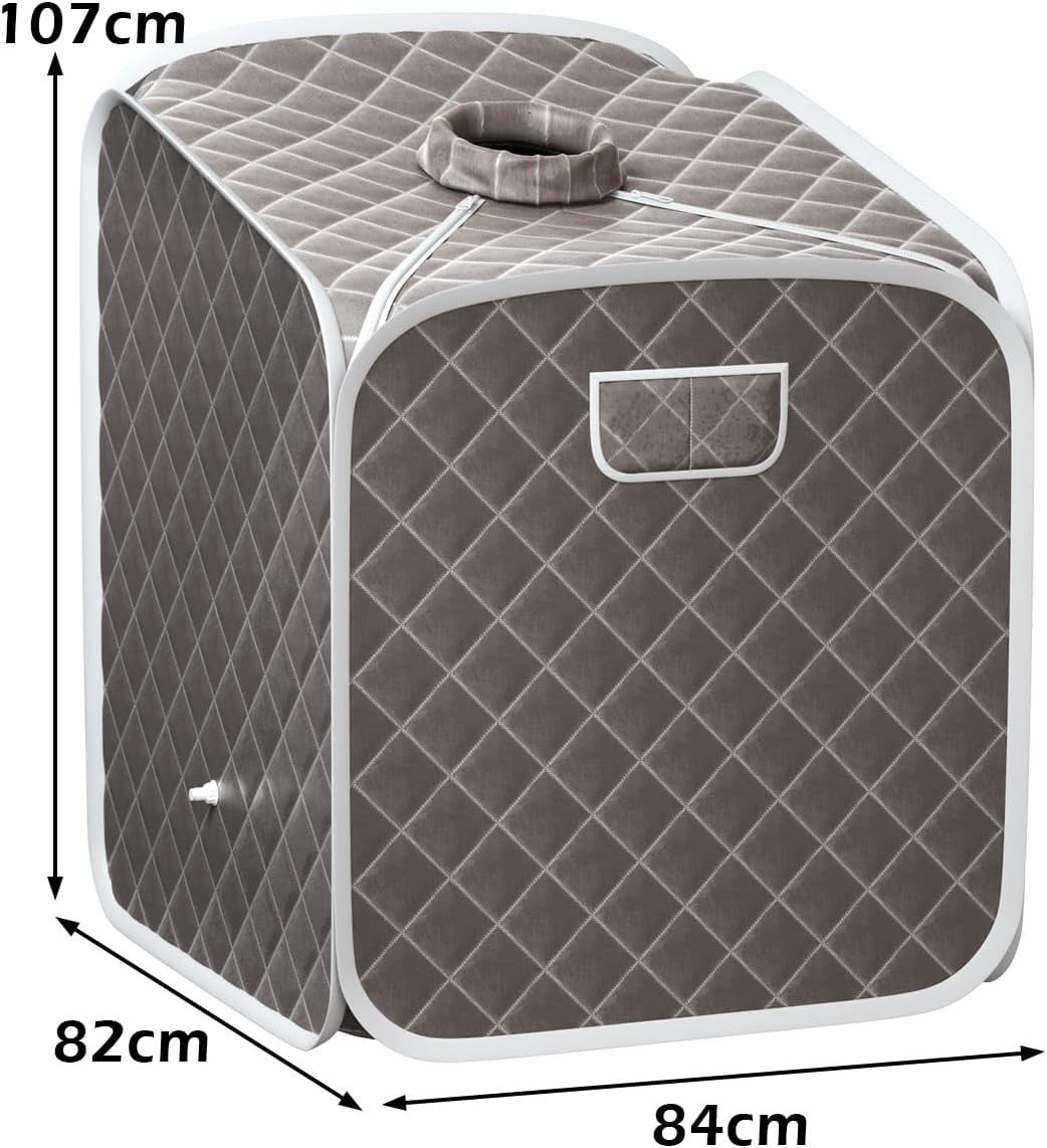 Portable Steam Sauna Tent Grey Home Spa 1000W Fast Heat Remote Chair Foot Roller