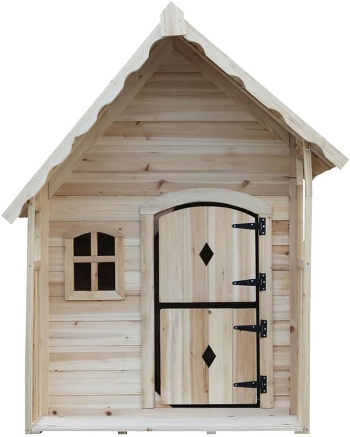 Wooden Kids Garden Playhouse Natural Outdoor House Fir Wood