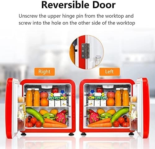 42L Red Costway Mini Fridge Tabletop Cooler LED Adjustable Shelves