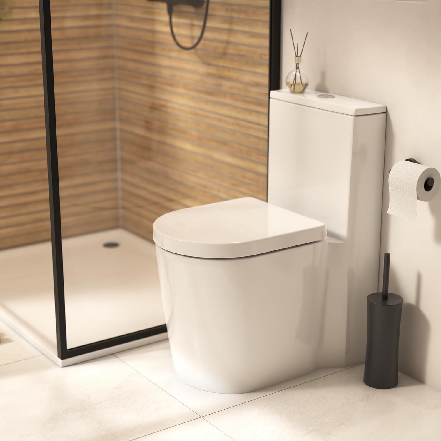White D-Shape Toilet Seat Soft Close Quick Release Antibacterial Durable