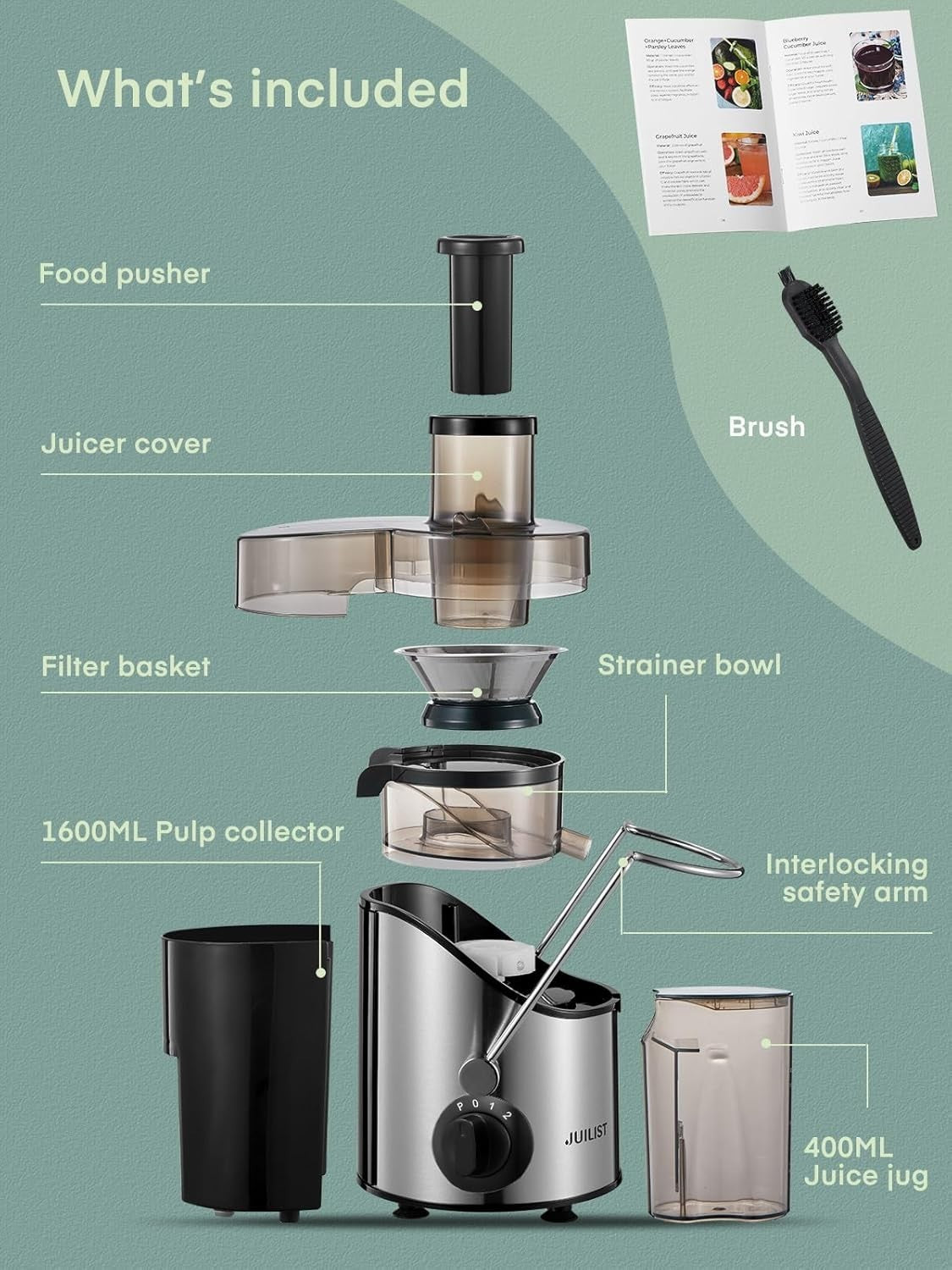 900W Centrifugal Juicer 3in Wide Chute 3 Speed Whole Fruit Easy Clean BPA