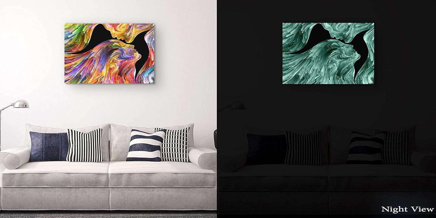 Large Abstract Canvas Wall Art 90x60cm Colourful Framed Print