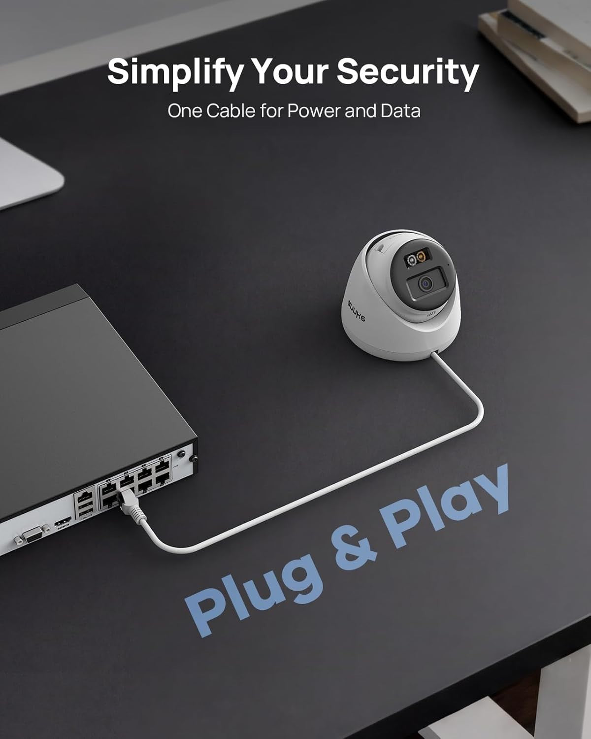3K PoE Security Camera Color Night Vision AI Detection 2-Way Audio