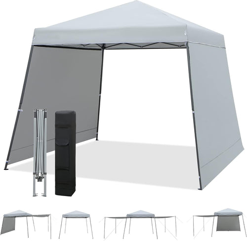 3x3M Gray Pop-Up Canopy Tent UPF50+ Outdoor Gazebo w/ 2 Sidewalls