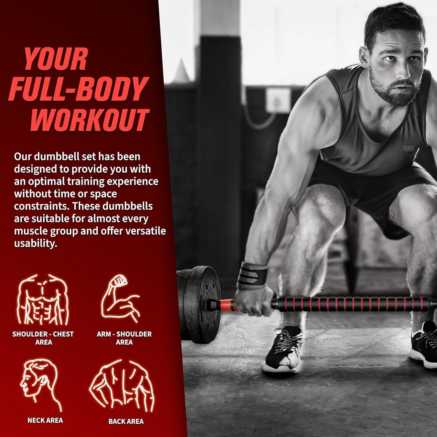 20kg Adjustable Dumbbell Barbell Set 2-in-1 Spinlock Home Gym Weights