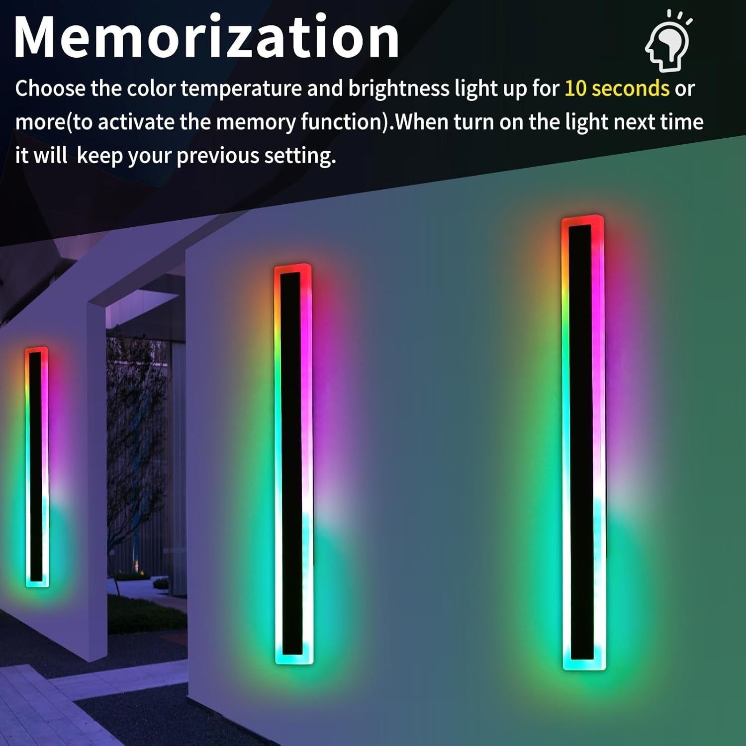 150CM RGB Outdoor Wall Lights Set of 2 Waterproof LED Dimmable Strips