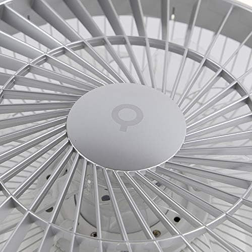 Qazqa Climo 59CM Ceiling Fan with LED Light, Dimmable, Silver, Remote