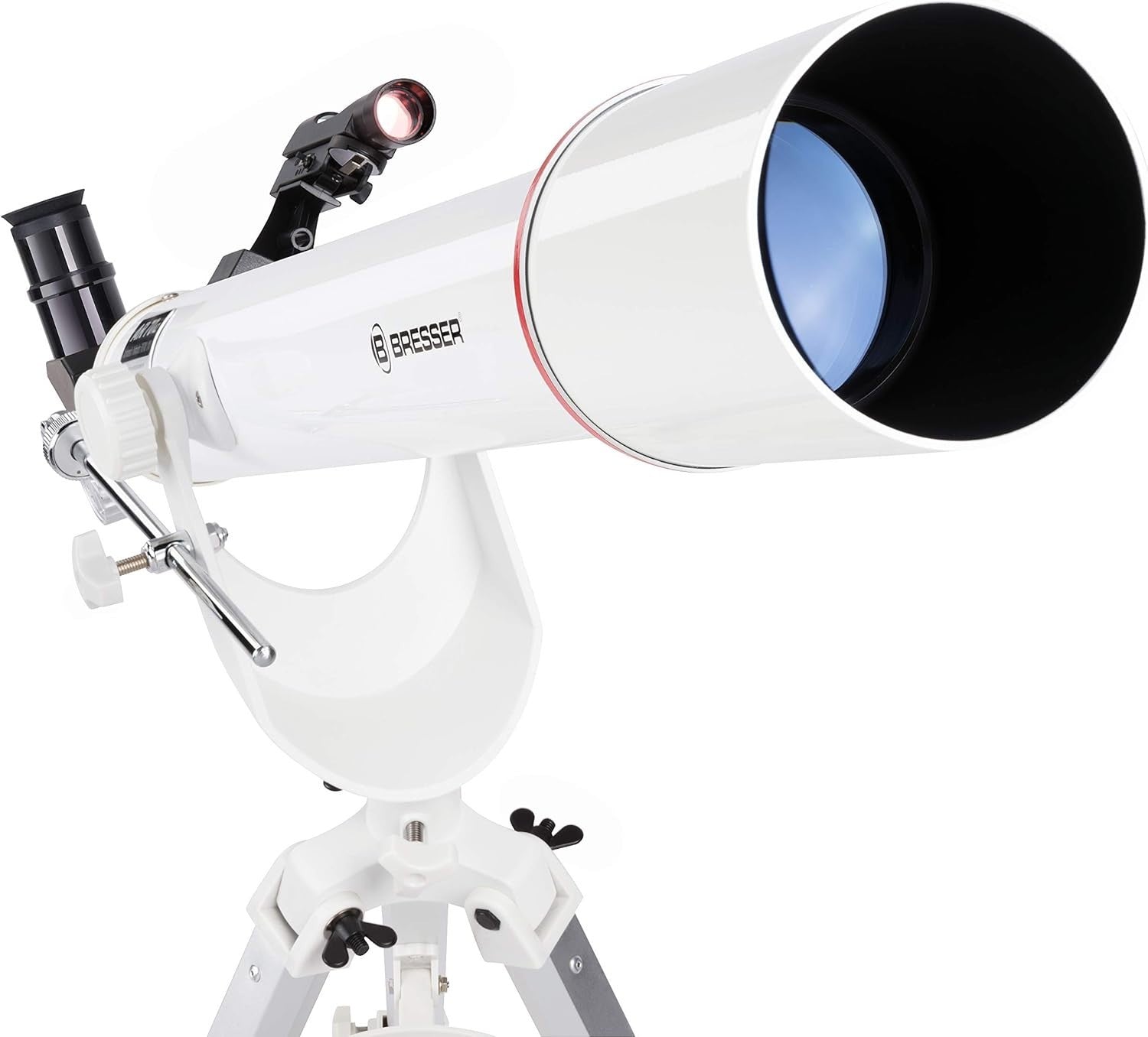 White 70/700 Az Telescope Manual Focus 35–140x Tripod Phone Adapter