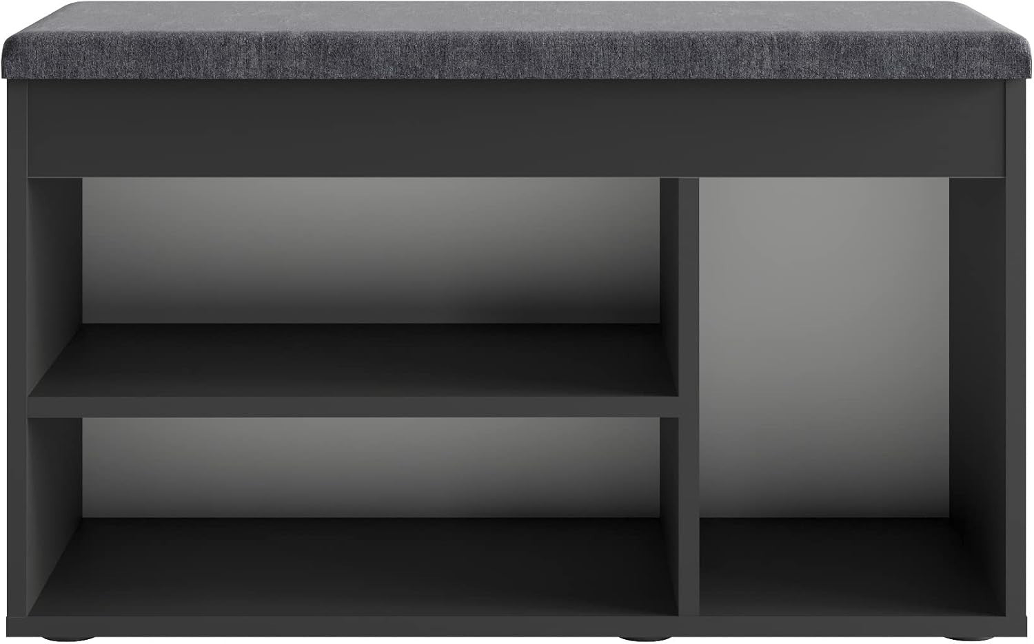 Black Shoe Storage Bench with Cushion Hidden Seat for Entryway Hallway