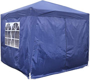 2.5x2.5M Blue Pop Up Gazebo With Sides Waterproof Outdoor Garden Party Tent