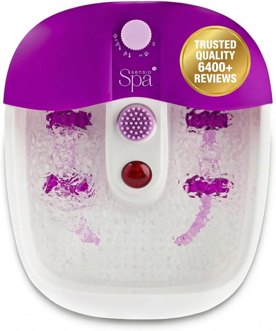 Heated Foot Spa Massager Bubble Bath Rollers Red Light Pedicure Set
