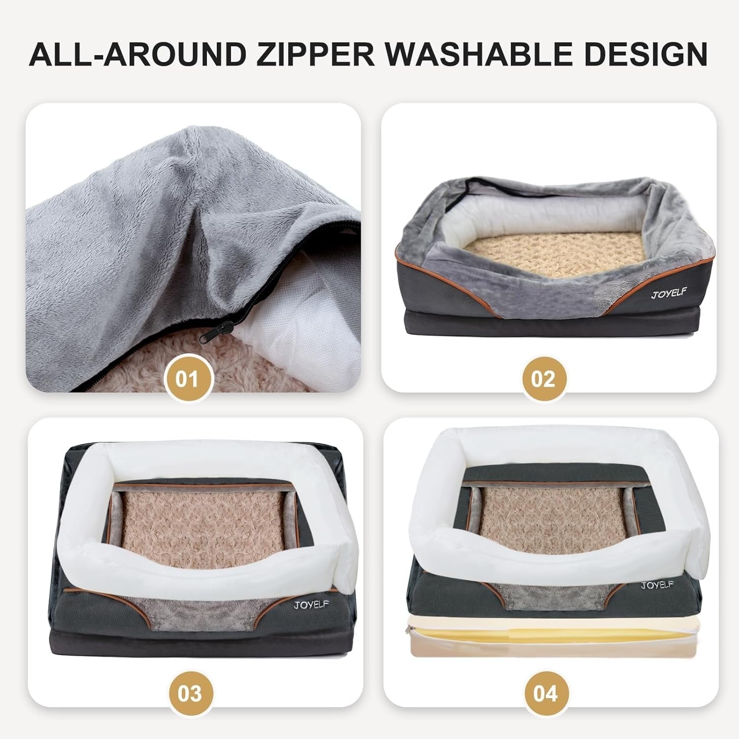 Small Orthopedic Memory Foam Dog Bed Sofa Washable 68x50x15cm