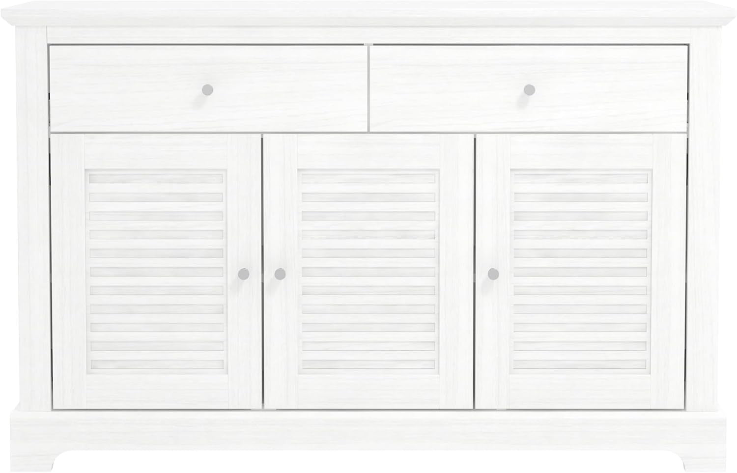 White Storage Sideboard Cabinet 3 Doors 2 Drawers Living Room Organizer