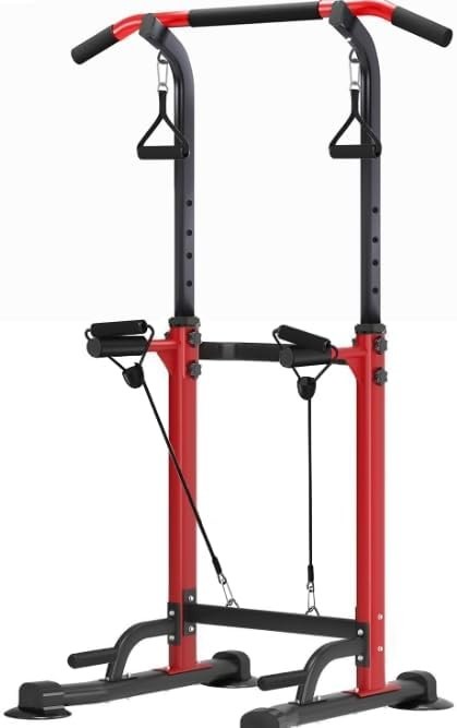 Adjustable Pull Up & Dip Station Power Tower Home Gym Rack