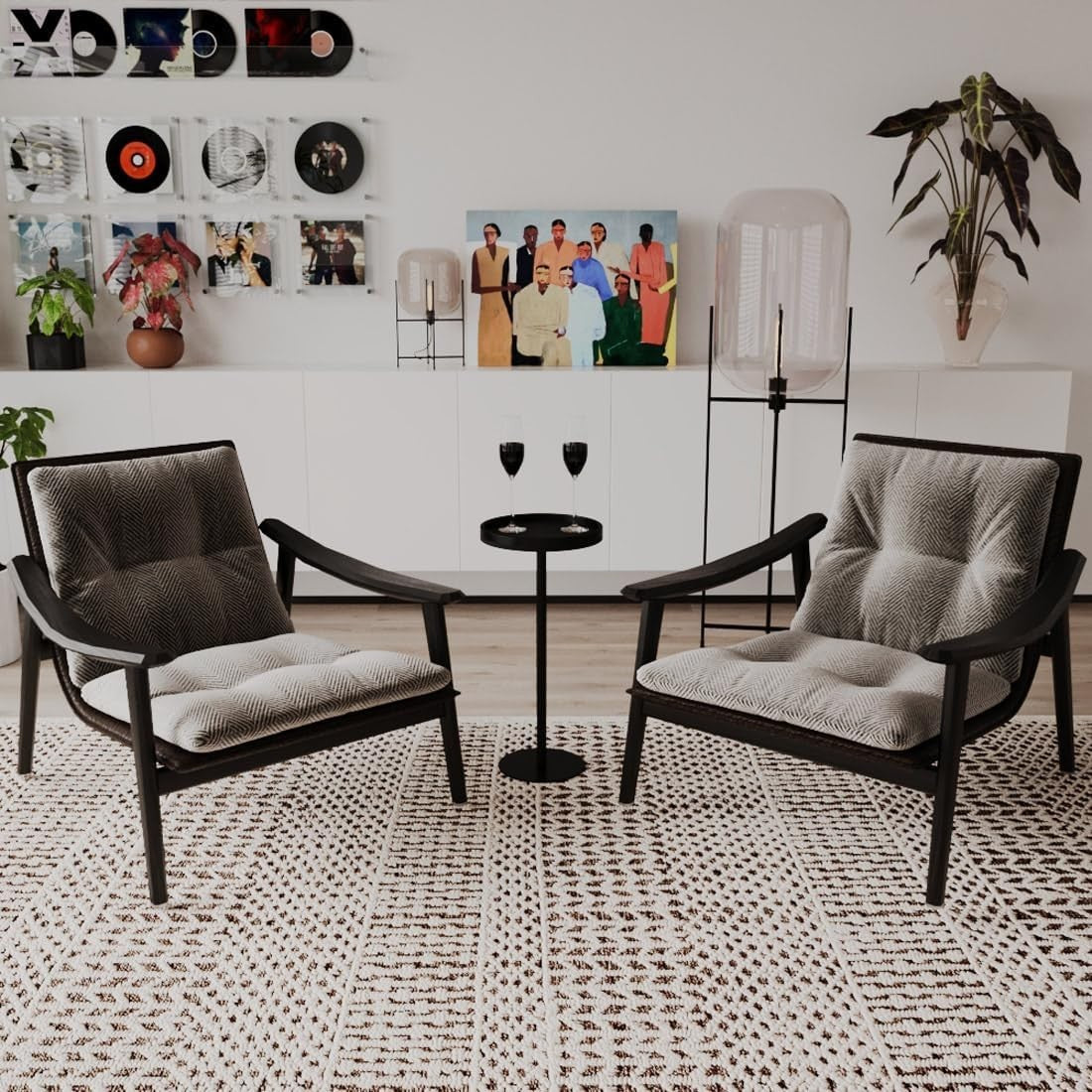 Small Round Coffee Table – 30x30x63cm Side Table for Living Room