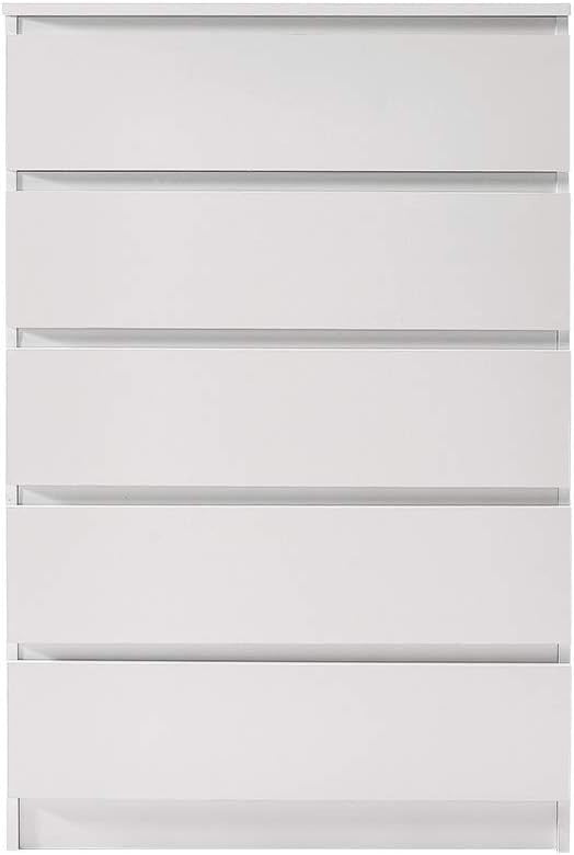 Modern White 5-Drawer Chest Storage Cabinet Bedroom Hallway Organizer Unit