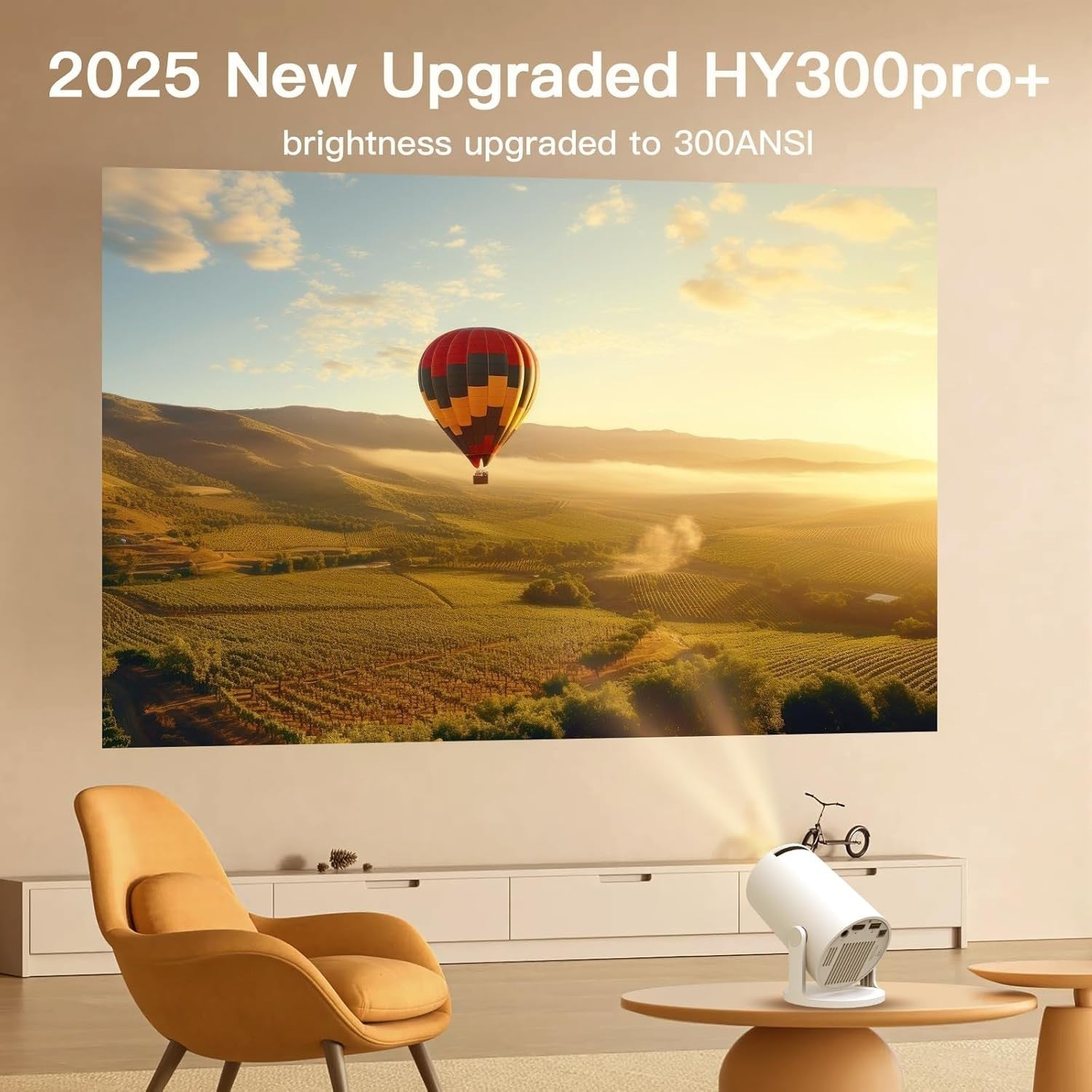 Mini 1080P Smart Projector Android 11 WiFi 6 Bluetooth 180° 4K