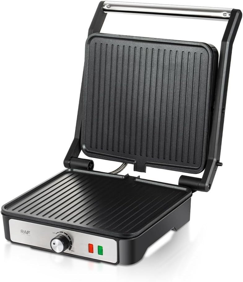 Double-Sided Panini Press & Sandwich Maker Adjustable Temp Large Grill