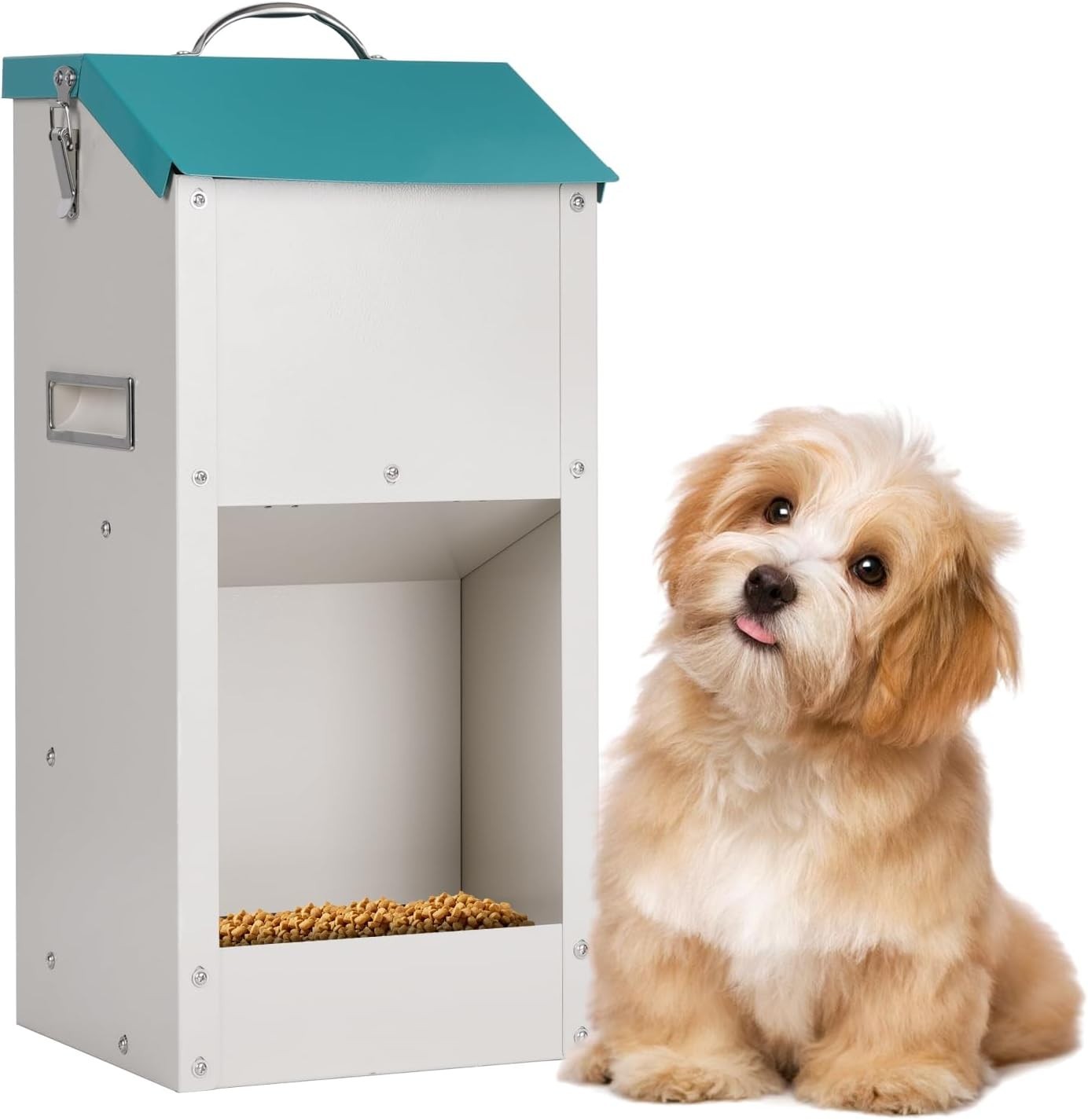 6KG Outdoor Automatic Dog Feeder Galvanized Gravity Pet Food Dispenser