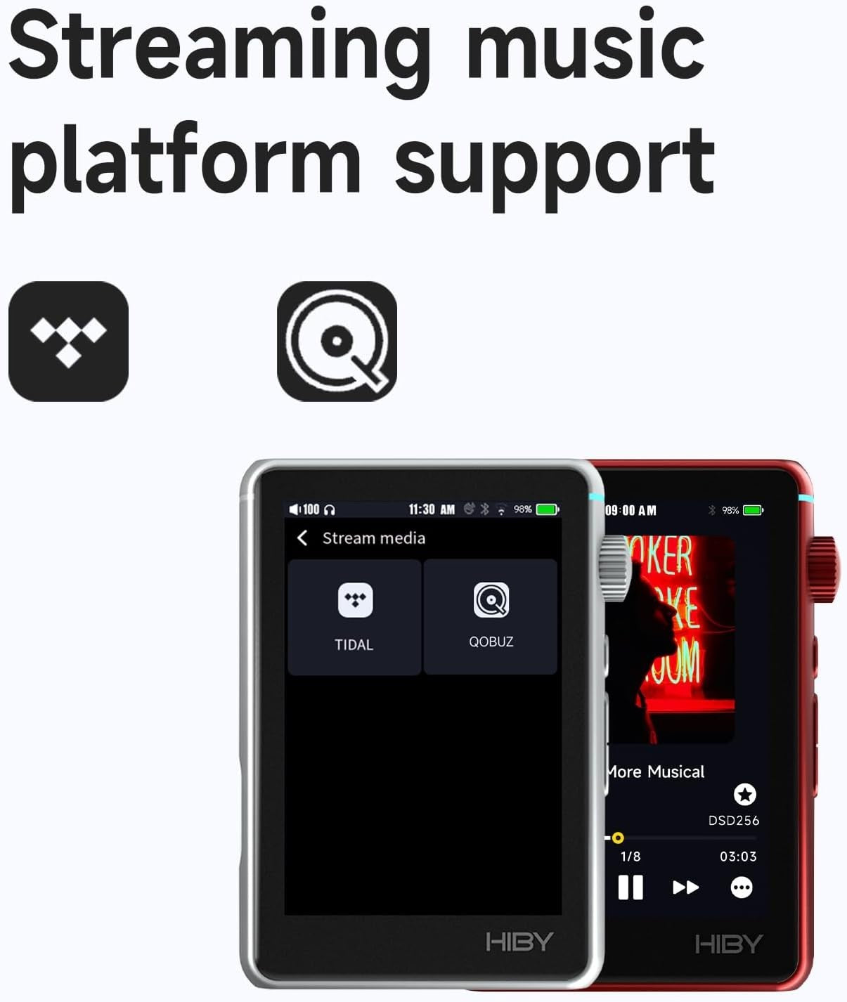 Hi-Res Music Player Dual ES9219C DAC MQA16X Bluetooth5.1 WiFi 2TB Black