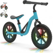 Kids Balance Bike Light Up Wheels Adjustable Toddler Bike 18M-4Y Blue