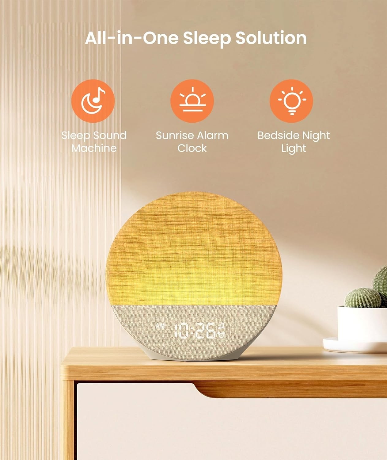 Sunrise Alarm Clock & White Noise Machine – 29 Sounds, Night Light