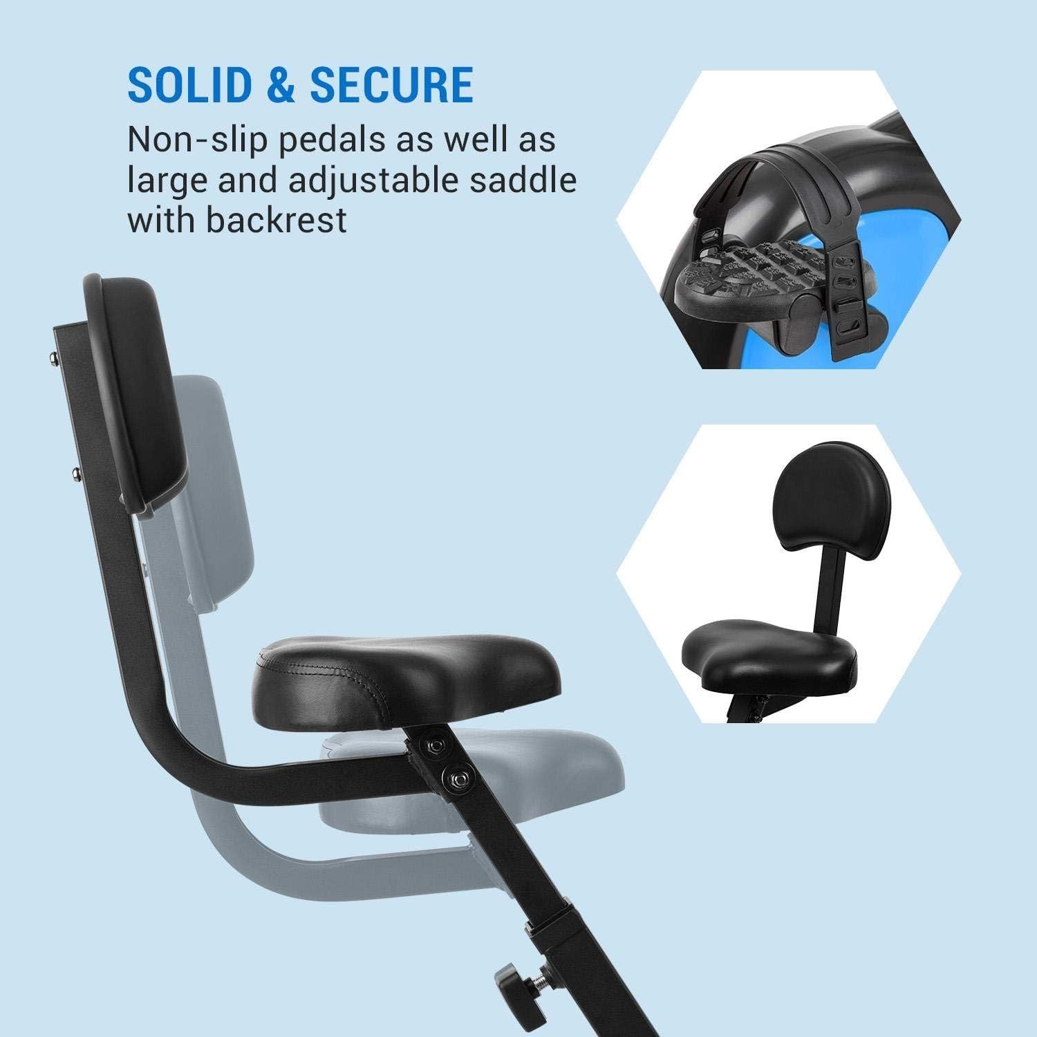 Foldable Magnetic Exercise Bike w/ LCD, 8 Levels, Pulse Sensor & Tablet Holder