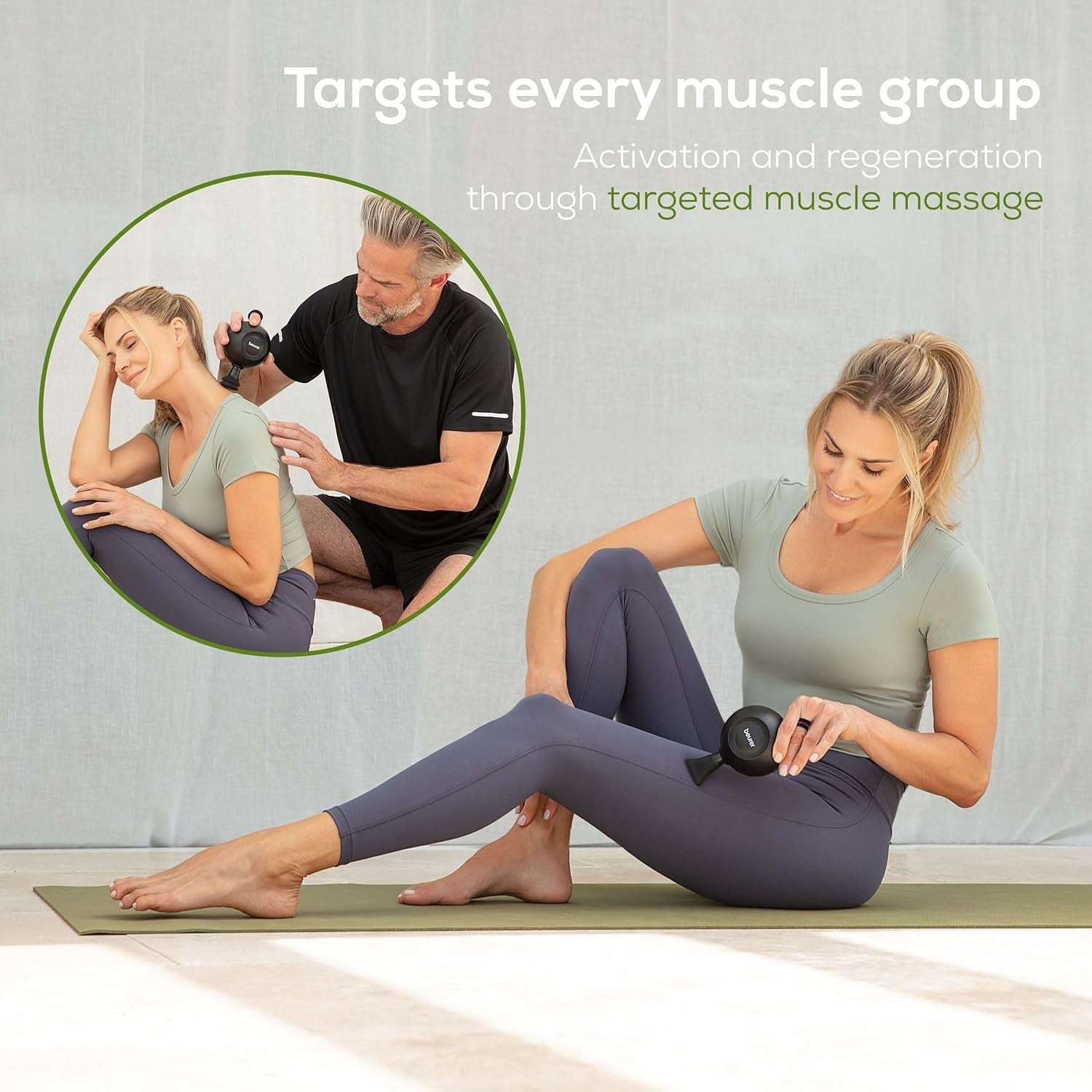 Compact Trigger Point Massage Gun with Pressure Sensor Quiet Deep Muscle Relief