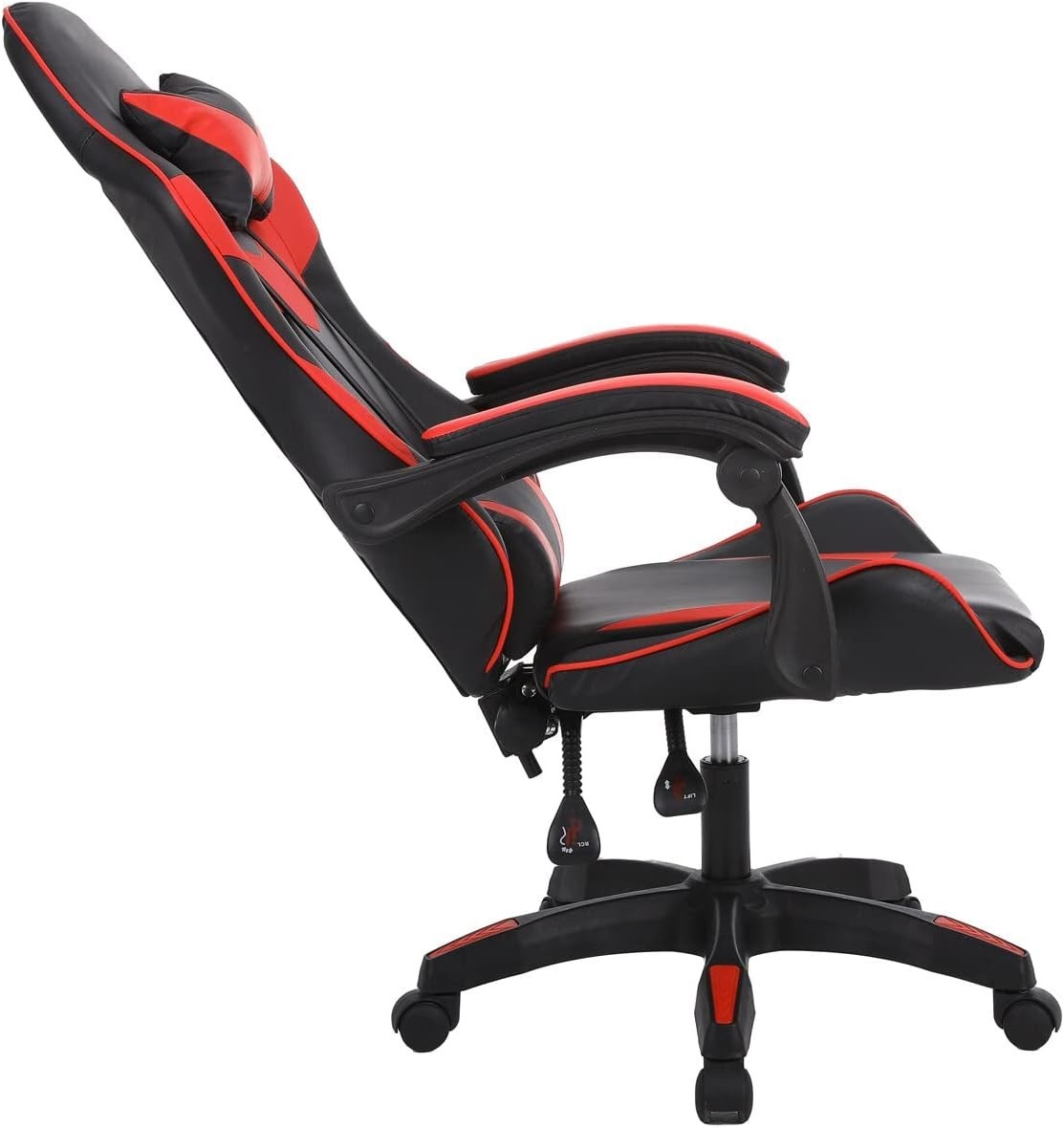 Ergonomic Gaming Chair Red Swivel Office Desk PC Recliner Faux Leather